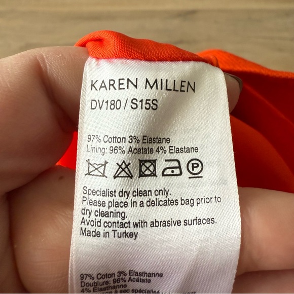 Karen Millen orange layered fit-and-flare sleeveless dress - size 2 (XS) - Picture 5 of 5